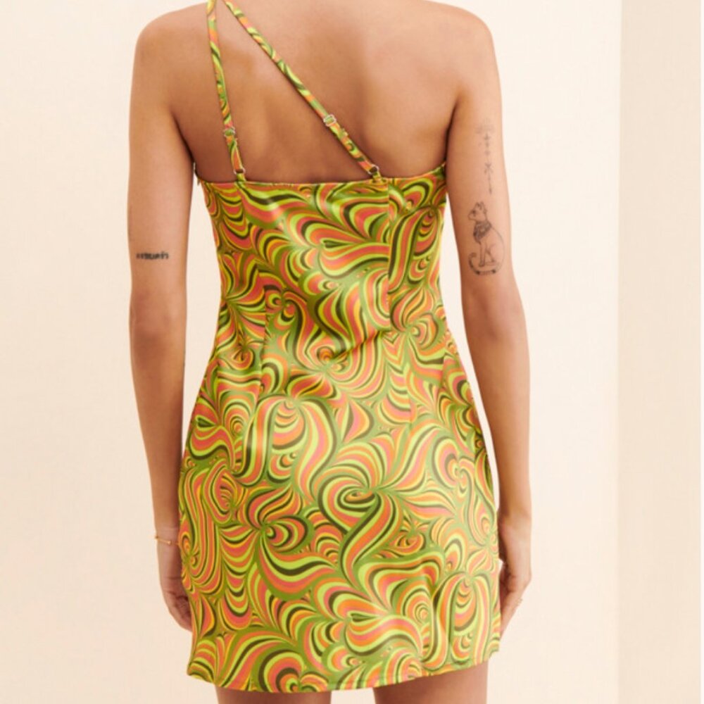 Psychedelic One-Shoulder Dress - Picture 2 of 4